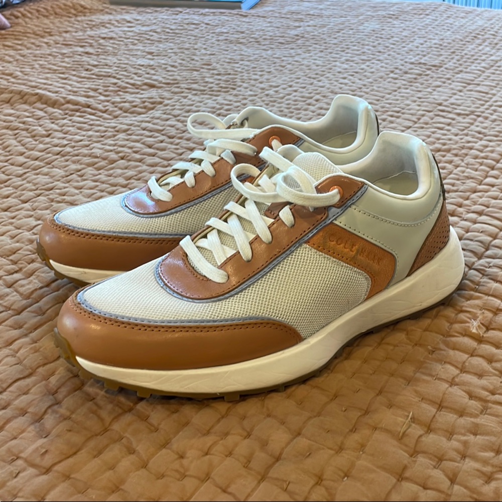 Cole Haan Brown and White Sneakers with Suede Accents